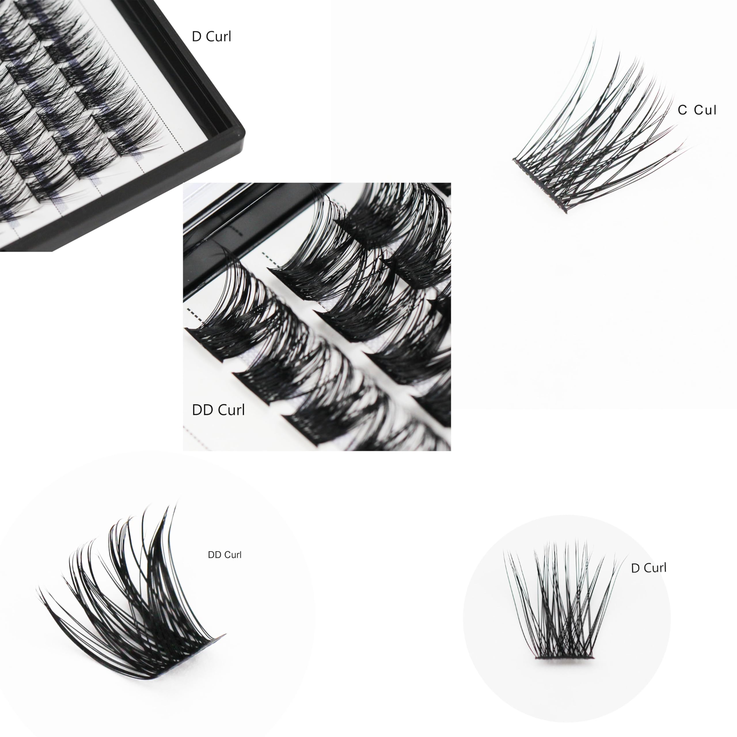 →VAYATOR Lashes Mixed Kit/False Lashes Lash Bond & Seal Kit Multiple styles To Choose 8-20mm Mix D Curl/DD Curl Makeup Cluster Grafting Eyelashes Individual Extension (C#10-12-14-16mm Mixed)