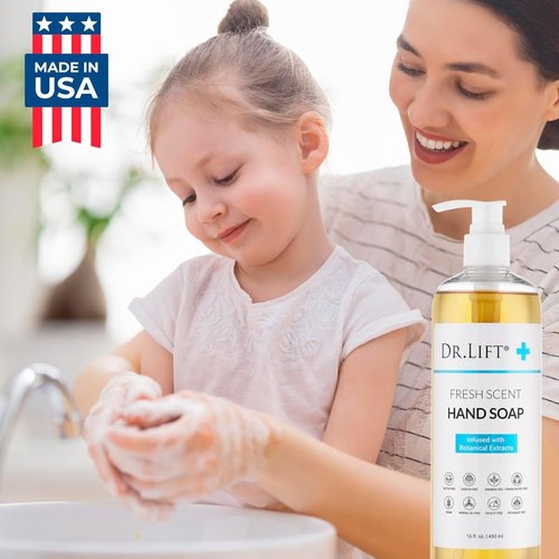Dr. Lift Hand Soap - Moisturizing Liquid Soap with Plant Extracts & Vitamin E | Fresh Scent, 16 Fl Oz
