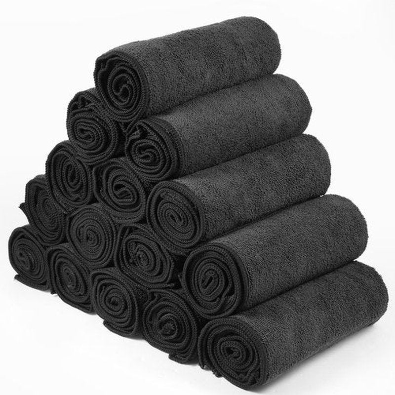 Shimeyao 26 Pack Salon Bleach Proof Towels Highly Absorbent Hair Towels Hand Facial Cloths Bleach Resistant for Salon Barber Spa Beauty Bath Hair Stylist(Black,18 x 30 Inch)