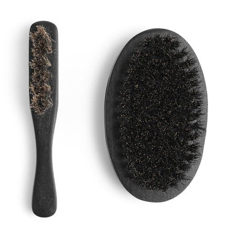 Hunter Jack Beard Brush Kit - Natural Boar Bristle Grooming Set for Men | Soft Mustache Brush Included