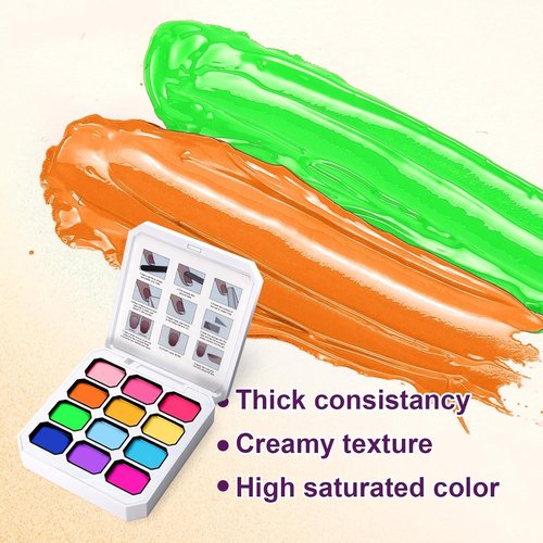 U-Shinein Gradient Painting Gel Set, 24 Bright Pink Blue Colors Ombre Gel Nail Polish for Pigment Pat Nail Gel Kit, Silky Texture, French Manicure DIY Nail Art, No-wipe Soak of UV