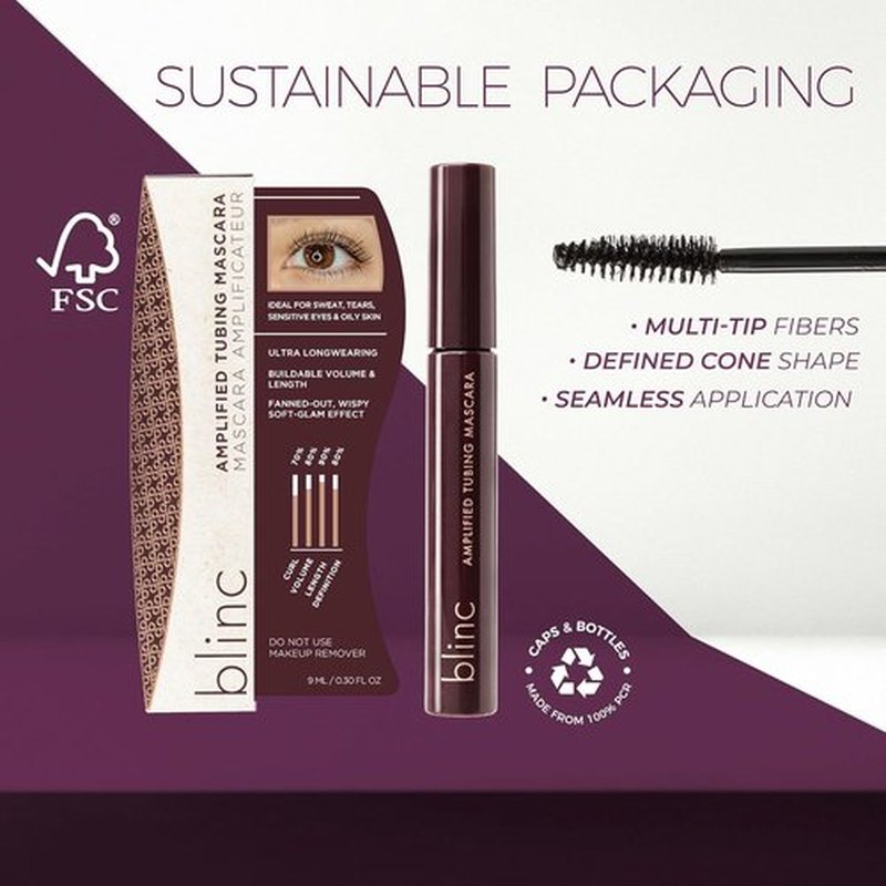Blinc Amplified Tubing Mascara - Volume & Definition for Sensitive Eyes | Longwear, Smudge-Proof, Washable