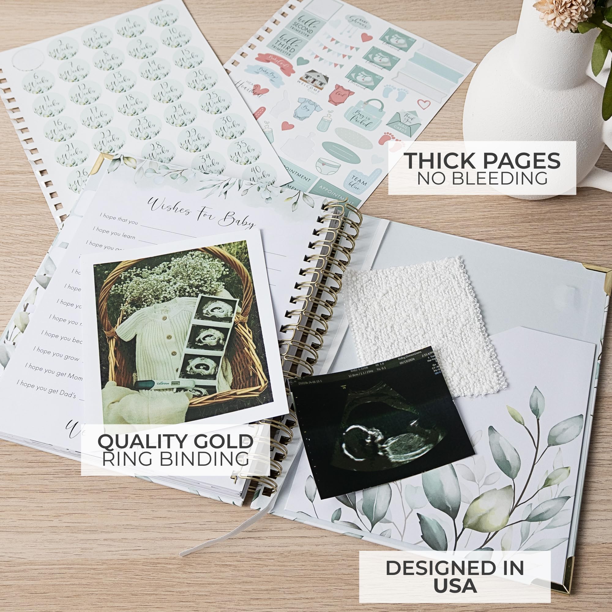 Pregnancy Journal and Memory Book with Stickers and Keepsake Pocket - Lovely Must Have Gift for First Time Moms to Be - The Perfect Planner to Track Your Little Ones Life-Changing Journey