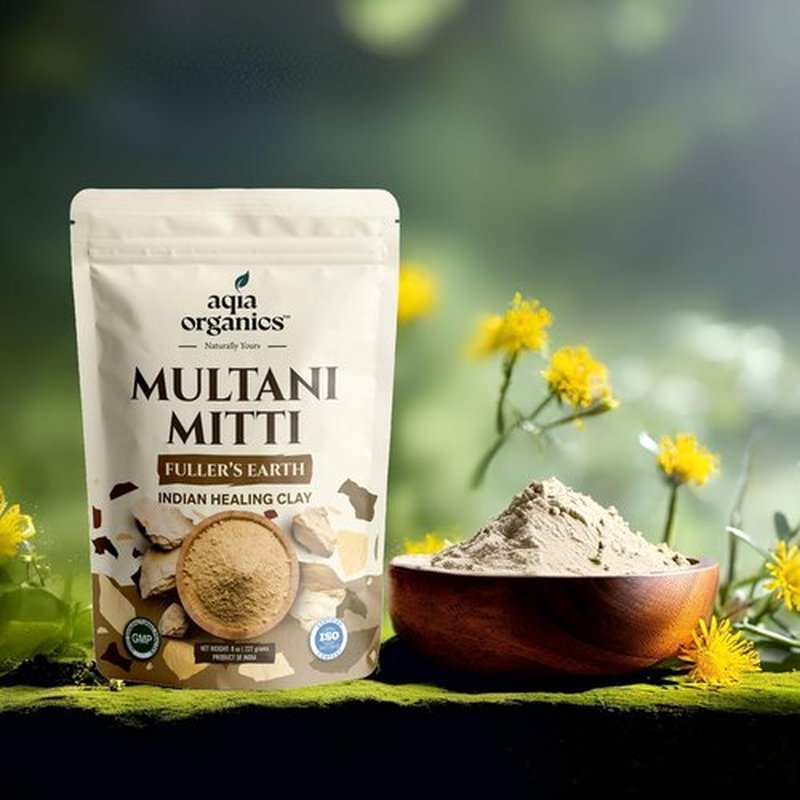 Multani Mitti Powder | Indian Healing Clay | 100% Pure Fullers Earth Powder for Natural Skin Tightening Face Mask | Deep Pores Cleansing | Bentonite Clay | Tan Removal Face Pack | 8 oz