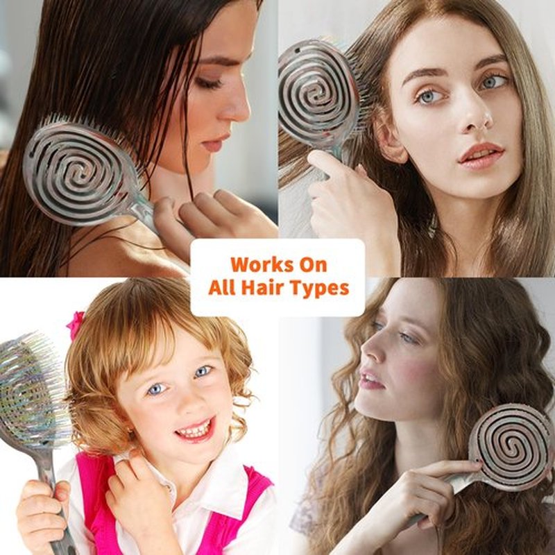 BLUSHMARKS Detangling Wet Hair Brush for Thin or Straight Hair, Vented Detangler Hairbrush with Double-Layered Ultra and Soft-Nylon Bristles for Wet or Dry Hair, Gift for Women Girls Kids