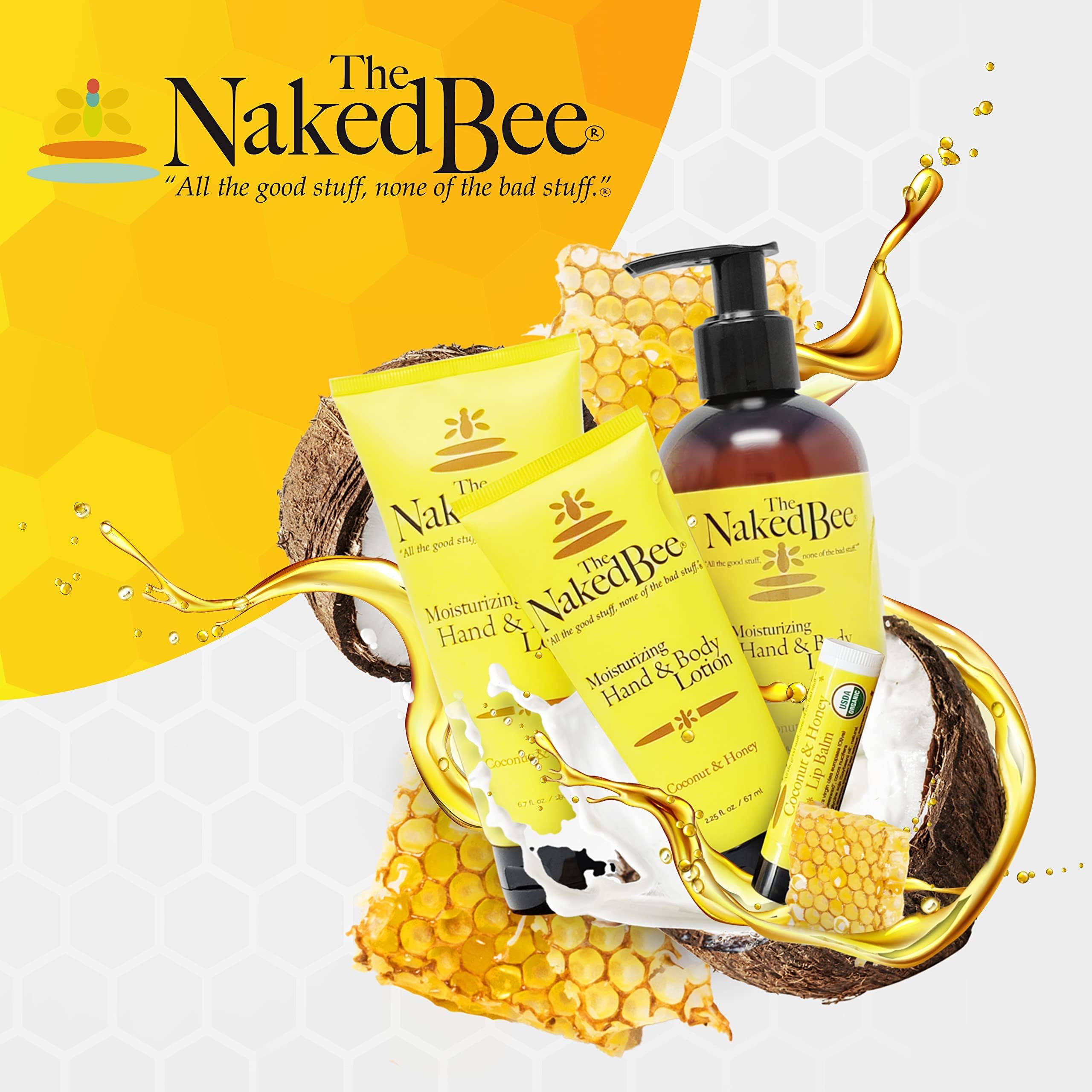 The Naked Bee Nourishing Body Lotion for All Skin Types (6.7 oz) Moisture Replenishing Lotion for Dry Skin with Cococnut & Honey