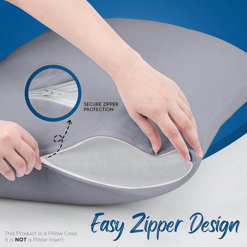 Utopia Bedding Waterproof Pillow Protectors - Bed Bug & Dust Mite Proof | Standard Size Set of 4 - Gray