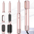 Atopskins 6 in 1 Hair Dryer Brush Hot Air Styler Detachable for Travel, Blow Dryer 3 Heat Settings to Straighten, Auto Curl, Volumize Home Salon Results Frizz-Free Shine All Hair Types (Pink-A)