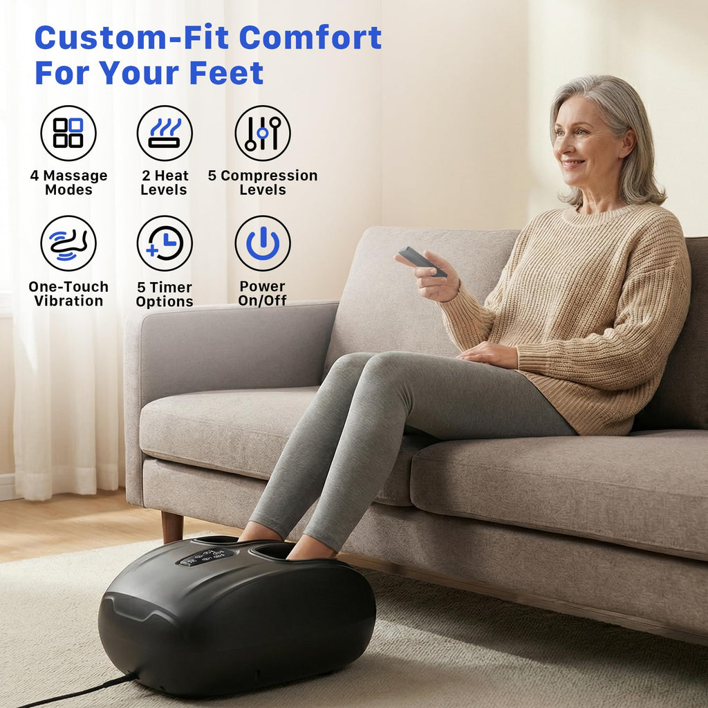 Musugy Foot Massager with Heat and Compression 2026 Upgraded Shiatsu Style