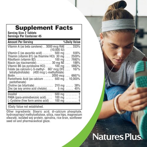 NaturesPlus Ultra Hair Tablets - 90 Sustained Release for Healthy Hair Growth | Gluten-Free, Pack of 2