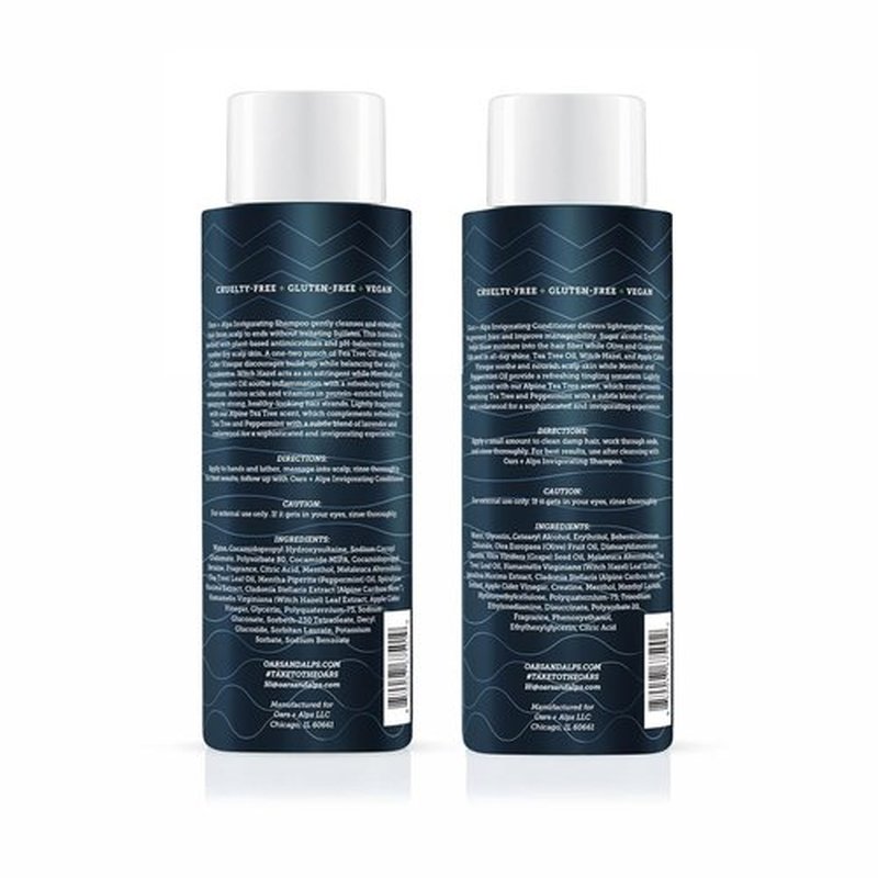 Oars + Alps Men's Sulfate-Free Hair Shampoo - Nourishing Formula with Witch Hazel & Tea Tree Oil | 13.5oz