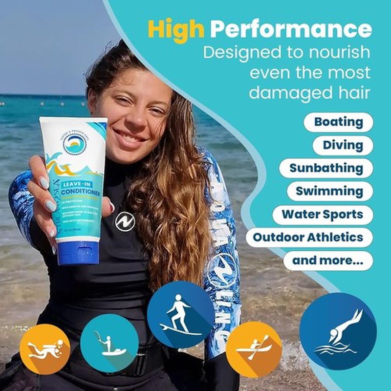 Stream2Sea Leave-In Hair Conditioner - Detangles & Replenishes Moisture | Natural, Reef Safe, UV Protection, Sulfate & Paraben Free