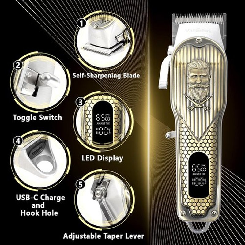 Professional Hair Clippers for Men With Extremely Heavy Duty Cutting Performance, Cordless Clippers for Hair Cutting, Quiet Hair Trimmer for Men and Kids, Mens Clippers and Trimmer, Barber Clippers