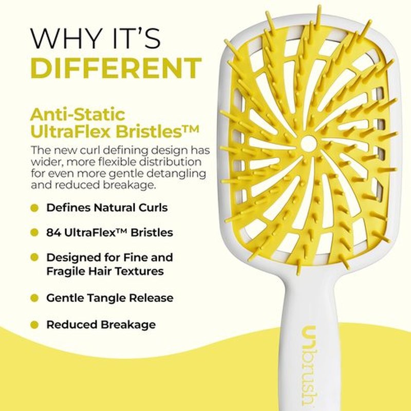 FHI Heat UNbrush Plus - Gentle Curly Hair Brush for Effective Detangling | 84 UltraFlex Bristles, Lightweight & Vented
