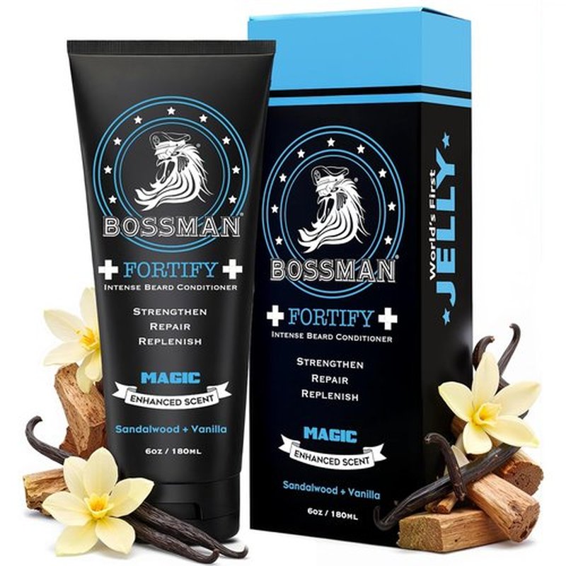 Bossman Fortify Intense Beard Conditioner for Men - Magic Scent, Moisturizes & Protects with Natural Ingredients, Made in USA