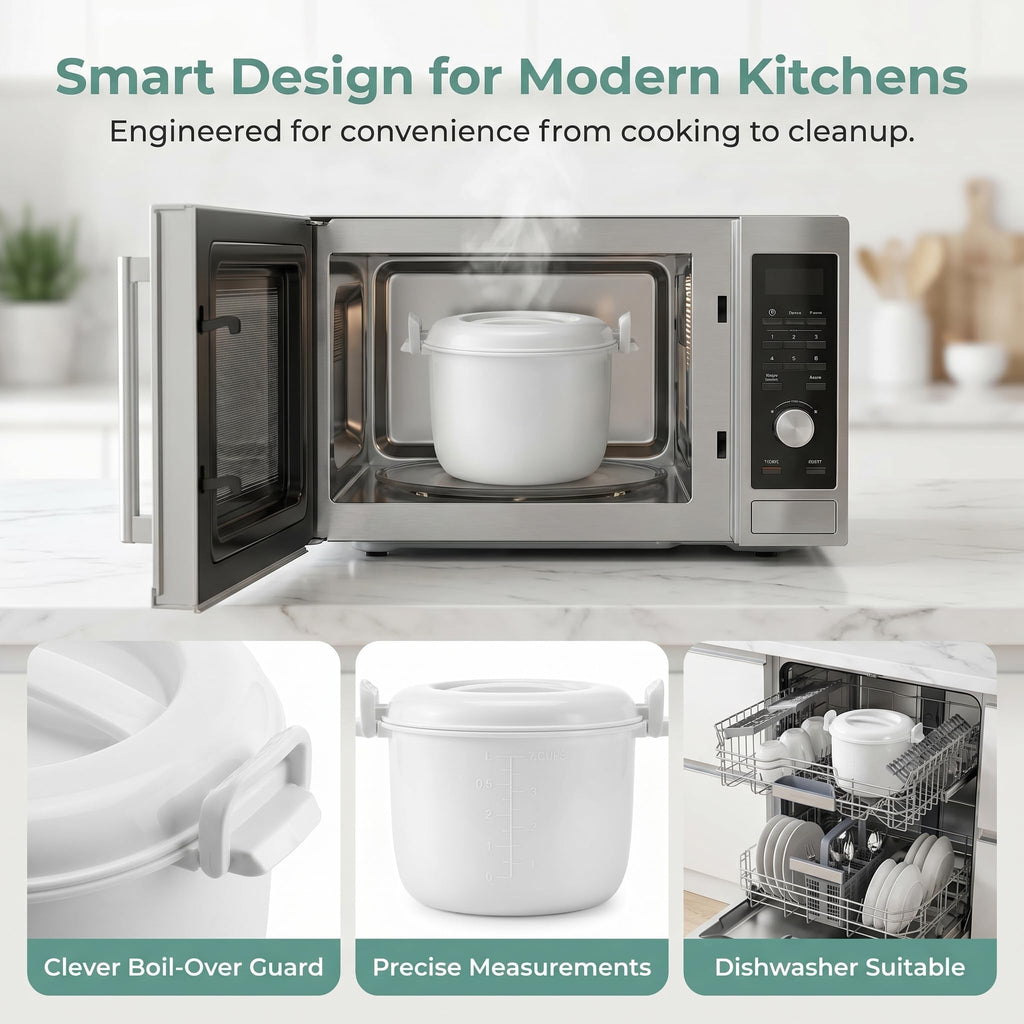 Angoily Microwave Rice Cooker: Portable Microwave Rice Steamer for Vegetable, Microwavable Pasta Cookware, Kitchen Non- Stick Pot Bacon Cooker for Cooking Soup Stews Oatmeal Steamer Food 18x18x15cm