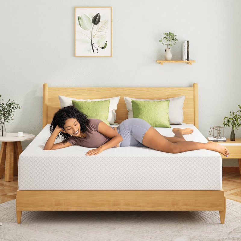 EGOHOME Twin XL Memory Foam Mattress - 14 Inch Cooling Gel Bed Mattress | Medium Firm Support, CertiPUR-US Certified, 80''L x 38''W, White