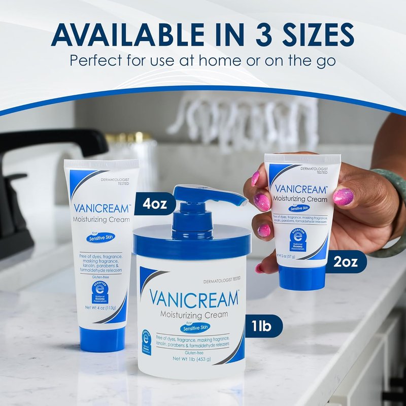 Vanicream Moisturizing Skin Cream - Gentle Formula for Sensitive Skin | 16 fl oz Pump Dispenser