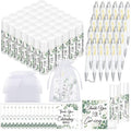 Heigble 50 Set Wedding Thank You Gifts, Thank You Lip Balm Bulk Retractable Ballpoint Pen Appreciation Card Organza Drawstring Gift Bag Bridal Shower Gift for Guest Wedding Party(Eucalyptus Leaf)