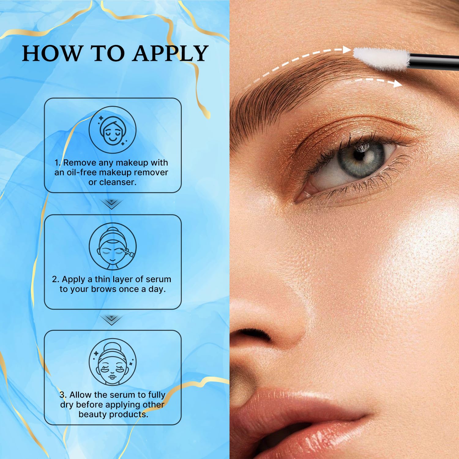 VieBeauti Eyebrow Growth Serum 5mL: Eyebrow Serum to Grow Brows with Advanced Formula to Boost Longer Fuller and Thicker Looking Eyebrows