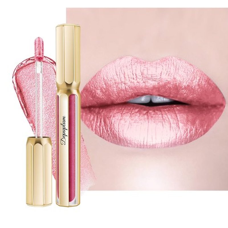 Depuplum Metallic Pink Lipstick - Long-Lasting, Hydrating Full Coverage Lip Color | Lightweight Shimmer, DP114 Daytime