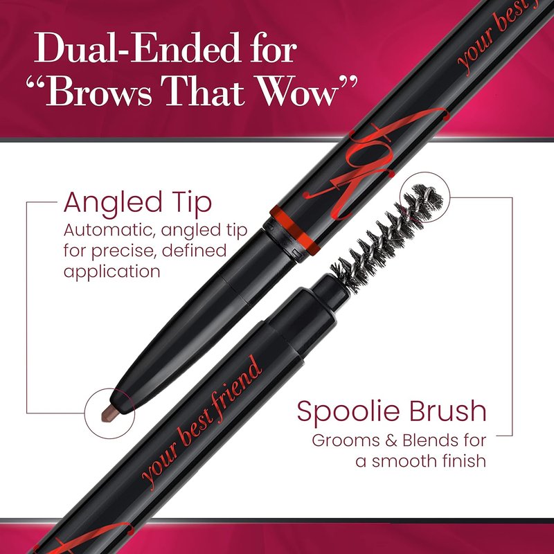 ybf Beauty Eyebrow Pencil - Universal Automatic Brow Pencil With Spoolie Brush - Perfect For All Hair Colors & Skin Tones - Taupe - 0.005 Oz