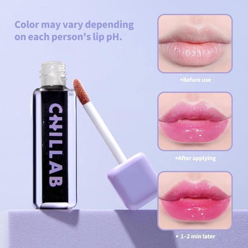 Chillab Magic Black Plumping Lip Oil, Hydrating, Color-Adapting, High-Shine Gloss, Non-Sticky, Nourishing & Long-Lasting Lip Treatment