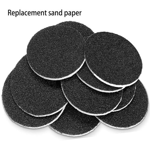 LIERKISS 100pcs Electric Callus Remove Sandpaper Discs Pads with Flat Nail Drill Bit Pedicure Drill Bits for Feet, Replacement Sandpaper Disk for Pedicure Manicure with Sanding Disc Nail Drill Bit