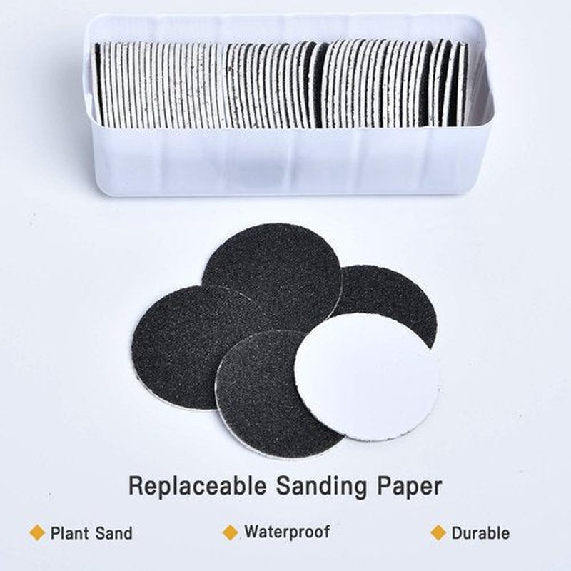 Akamino 120 Pieces Replacement Sandpaper Discs for Electric Foot File - Professional Callus Remover Tool Sandpaper Pad for Men Women Dead Cracked Hard Skin Calluses
