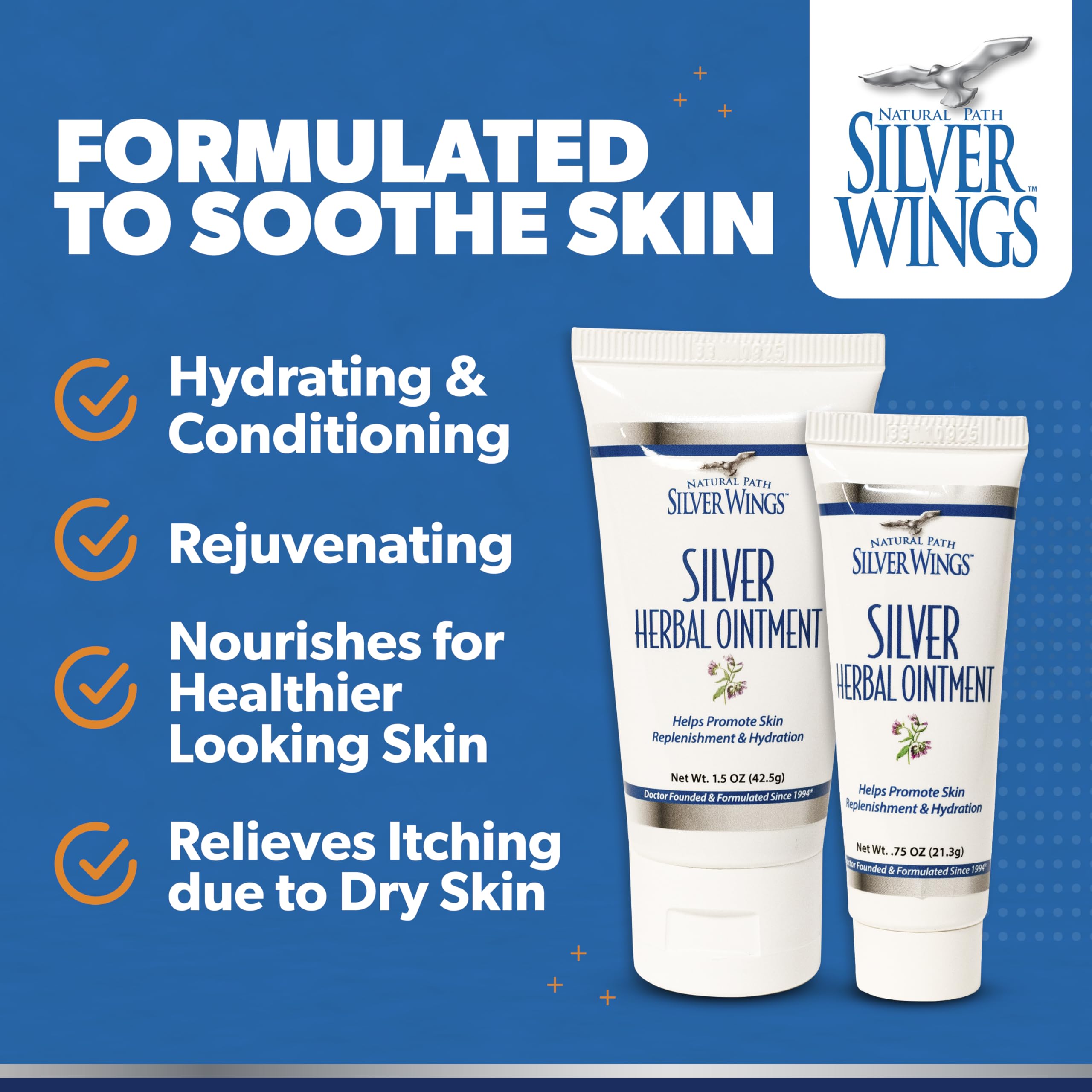 Natural Path Silver Wings 250ppm Silver Herbal Ointment - Nourishing and Moisturizing Skin Care 1.50oz