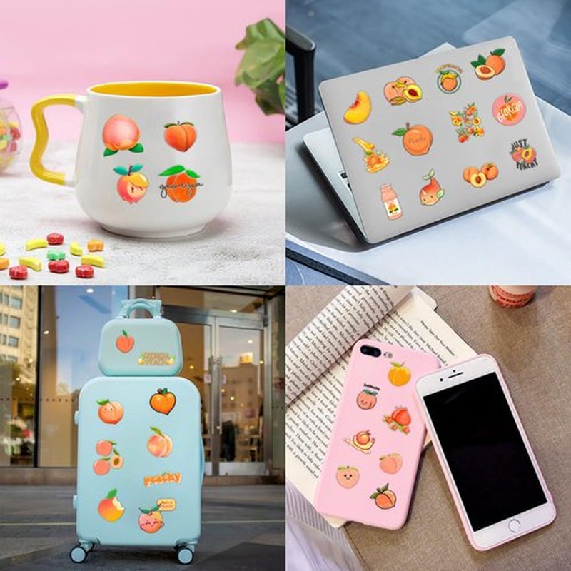 96PCS Fruit Peach Temporary Tattoos Stickers Themed First Birthday Party Decorations Favors Supplies Decor Cute Pink Cartoon Just Peachy Tattoo Sticker Gifts For Kids Boys Girls School Prizes Carnival
