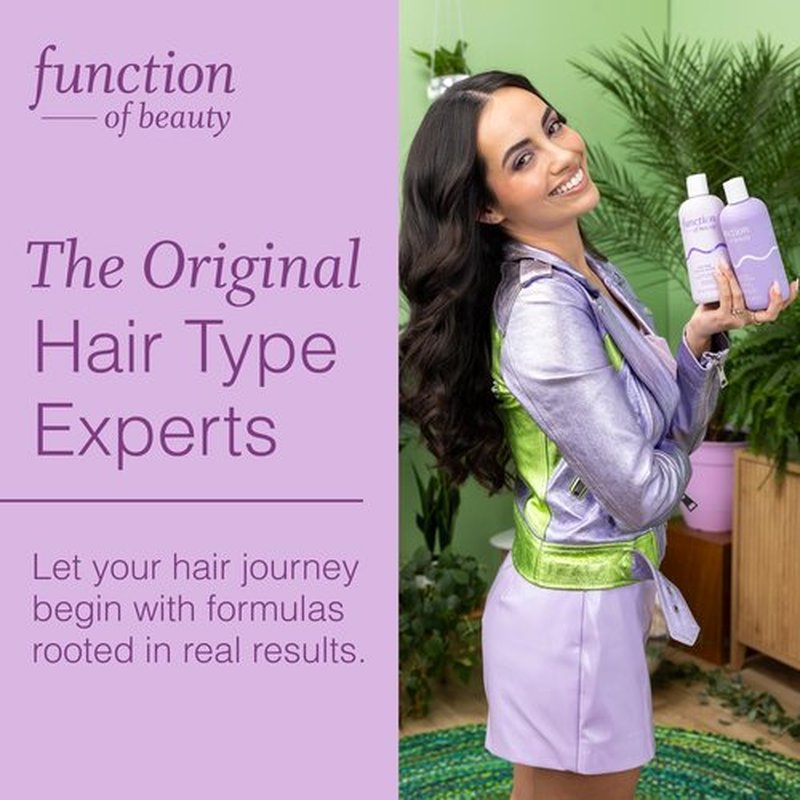 Function of Beauty Wavy Hair Shampoo & Conditioner Set - Sulfate-Free Shampoo & Conditioner Duo for Natural Wavy Texture - Lightweight, Anti-Frizz, Strengthening & Hydrating - Hair Care Products