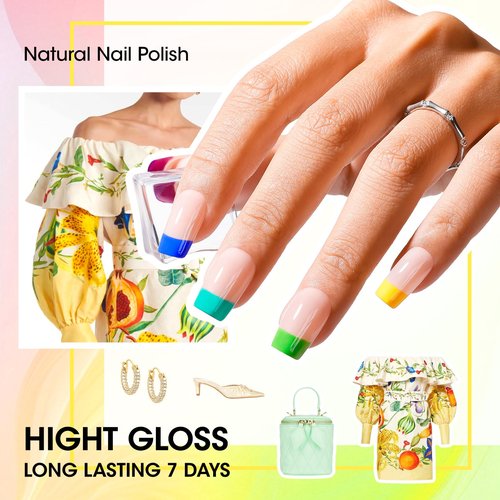 Gellen Bright Neon Nail Polish, Quick Air Dry Regular Nail Polish Vibrant Rainbow 10ml 12-Color Set for Finger Toe Nails Salon Home, TPO & HEMA Free Non-toxic, Red Pink Blue Green Purple Orange Yellow