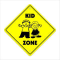 Kid Crossing Sign Zone Xing | Indoor/Outdoor | 14" Tall Children Child Play Slow be Safe Caution