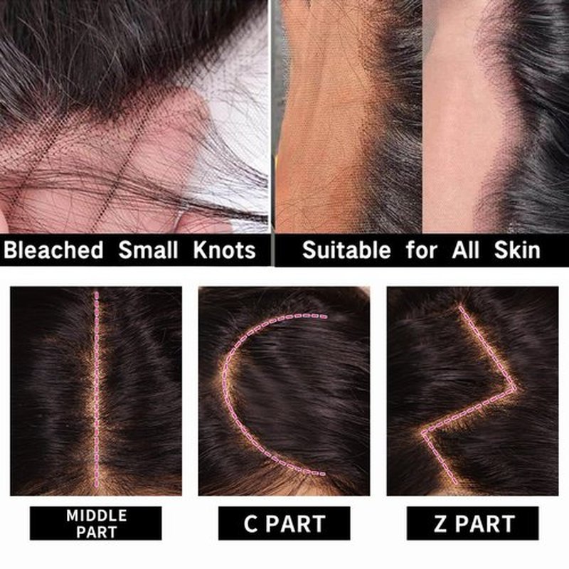 13x4 HD Lace Frontal Closure Body Wave Ear to Ear Lace Frontal Pre Plucked 18 Inch Remy Human Hair Front Free Part 150% Density Hair Extensions for Black Women(Natural Black, 18 Inch)