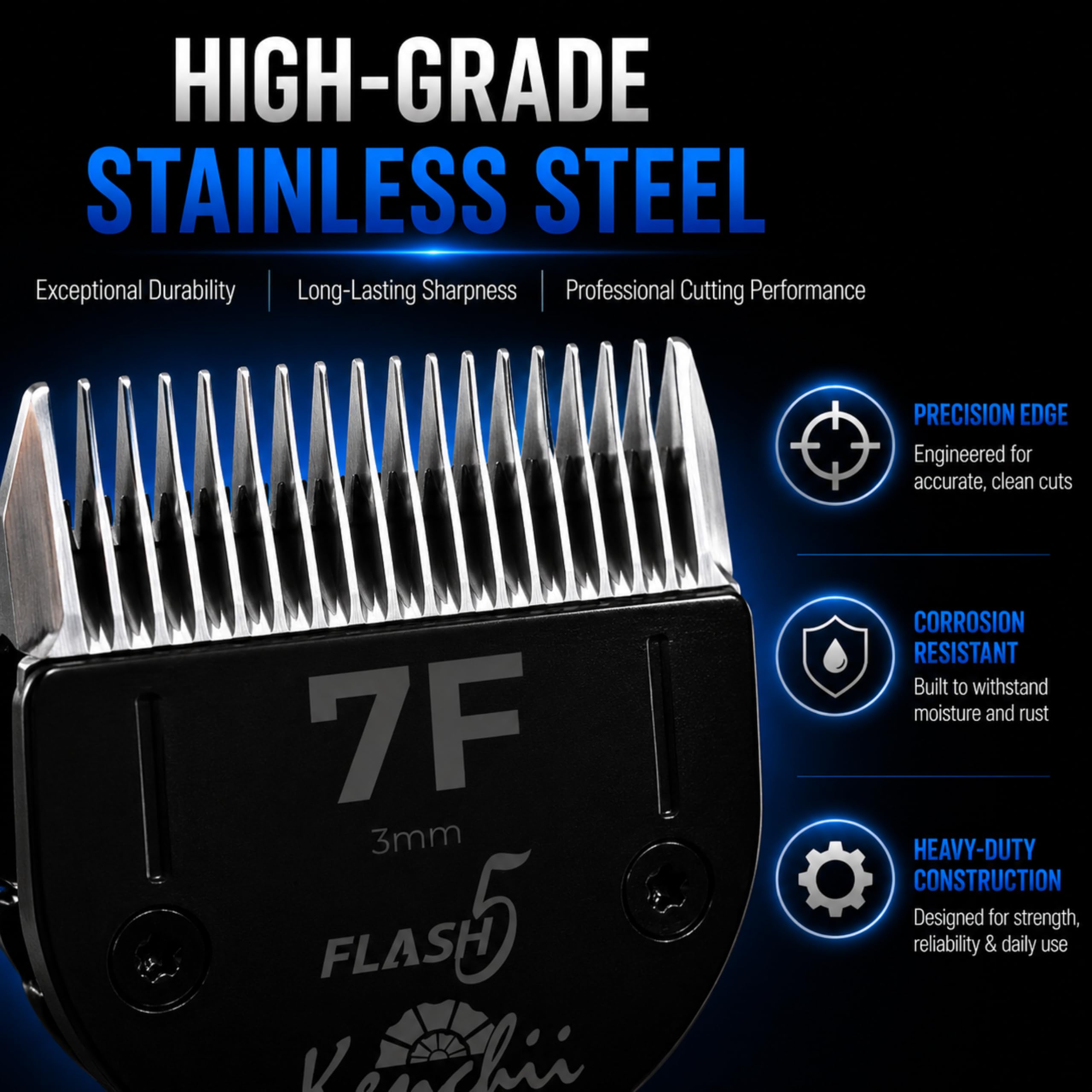 Kenchii Flash 5 Clipper Blade (KEFB5-7F) Only Compatible with Limited Edition Flash 5 Clipper