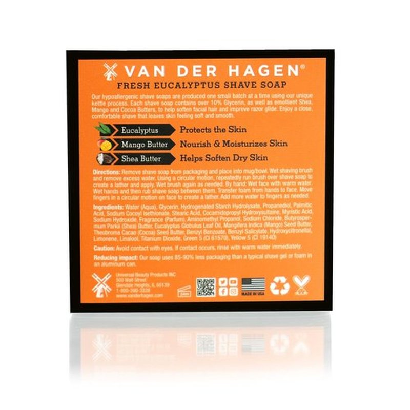 Regine Switzerland Eucalyptus Shave Soap - Refreshing & Moisturizing | 4 oz Bar