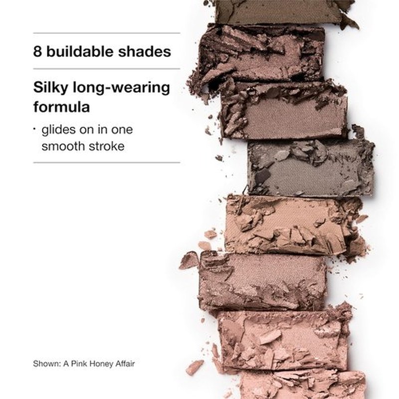 Clinique All About Shadow Eye Shadow Palette - 8 Silky Buildable Shades | Black Honey, Pink & Nude Honey
