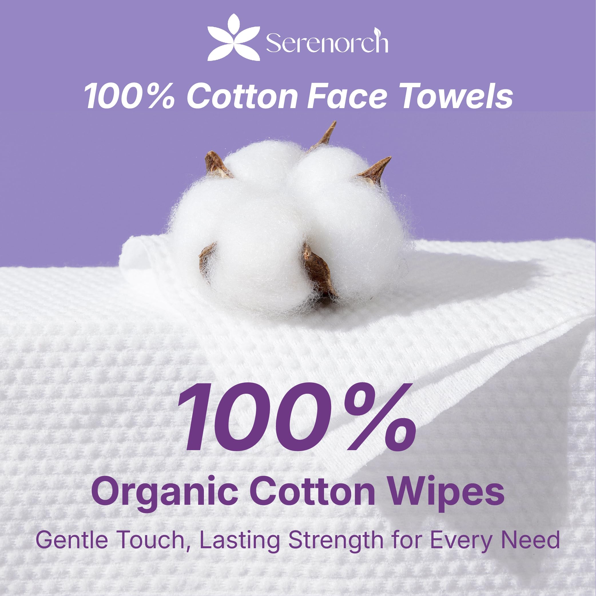 Serenorch Disposable Face Towels Travel Pack 3 Packs (45 Count), XL 10x12 Portable Face Towelettes, Makeup Remover Dry Wipes for Vacation, Gym, Camping and Sensitive Skin