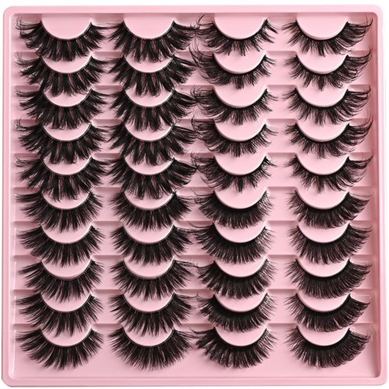 FARRED Lashes Wispy False Eyelashes 4 Styles Cat Eye Fake Lash Strips Big Fluffy Fox Strip Eyelash Pack 20 Pairs Natural Mink Cateye Lashes Natural Looking Wispies Easy Russian Eye Lash for Beginners