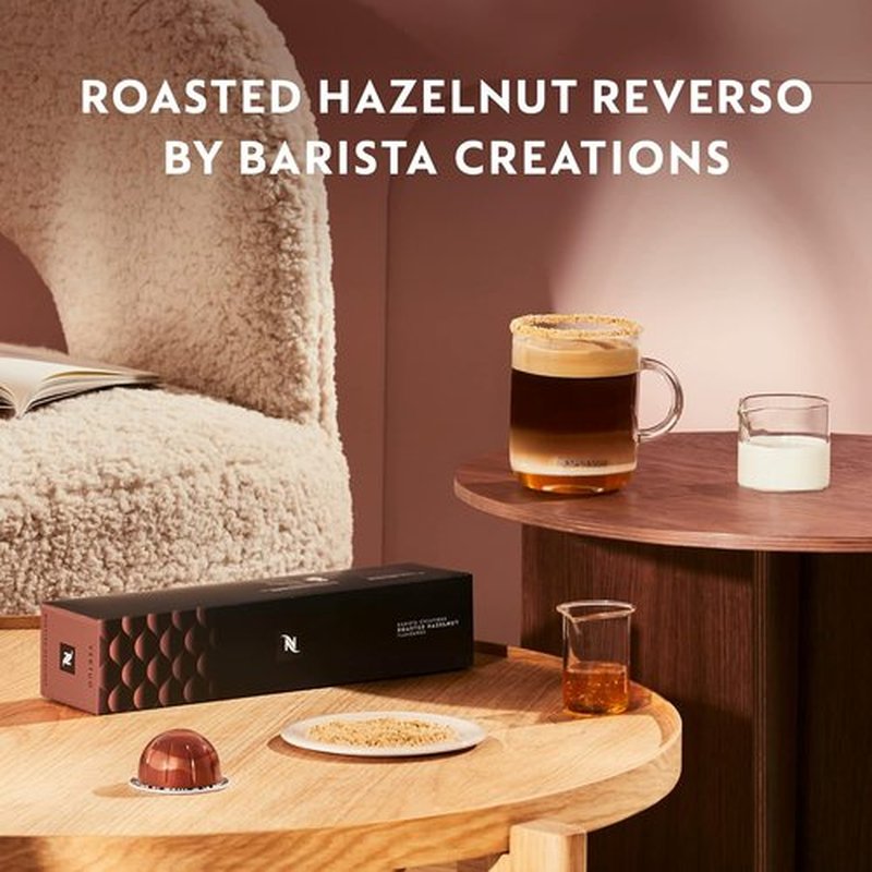 Nespresso Vertuo Roasted Hazelnut Coffee Capsules - Medium Roast, 30 Count Pods | Brews 7.8oz
