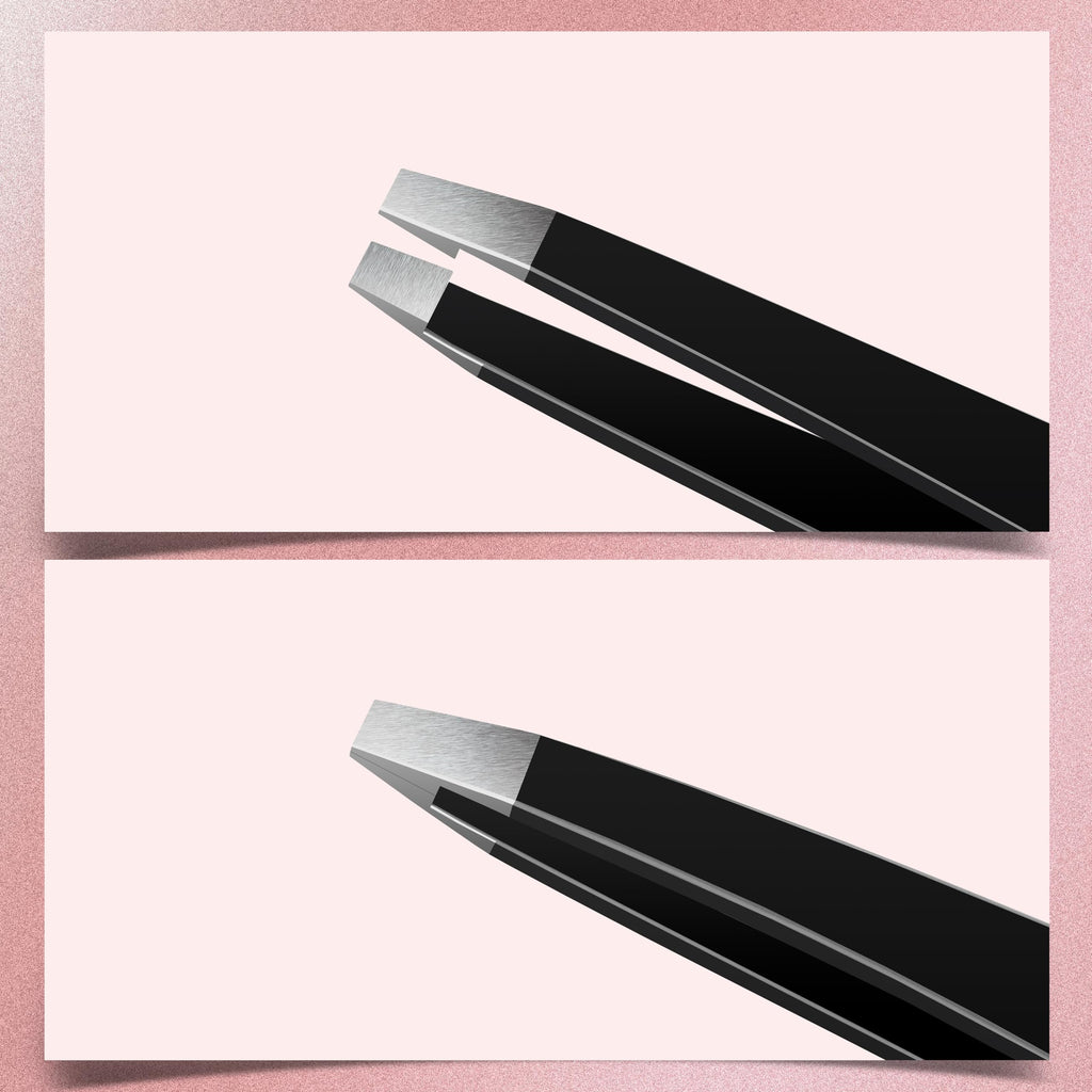 MARKHOR® Black Majesty Eyebrow Tweezers for Women Facial Hair, Splinter and Ingrown Hair Removal Tweezers Set, Professional Pointed and Slant Tweezers for Eyebrows, Precision Tweezers for Eyebrows