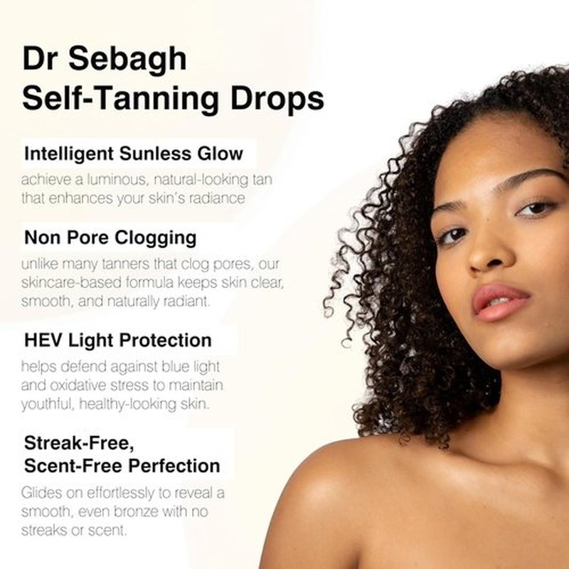 Dr Sebagh Self-Tanning Drops - Customizable Streak-Free Face Tanner | 0.17 fl oz for a Natural Golden Glow