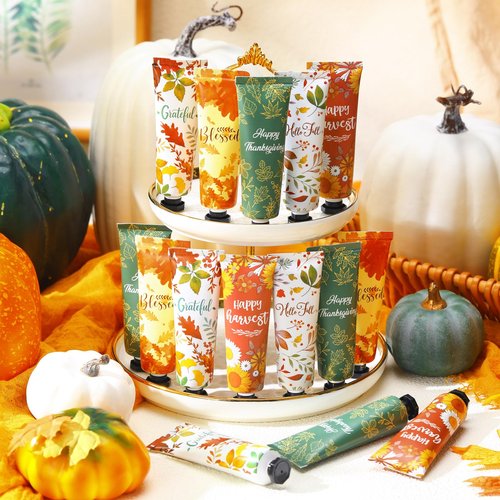 Heigble 40 Pcs Thanksgiving Fall Hand Lotion Gifts Bulk for Women Maple Leaves Hand Cream 30ml Natural Botanical Fragrance Mini Lotion for Chapped Hands Travel Thanksgiving Autumn Party Supplies