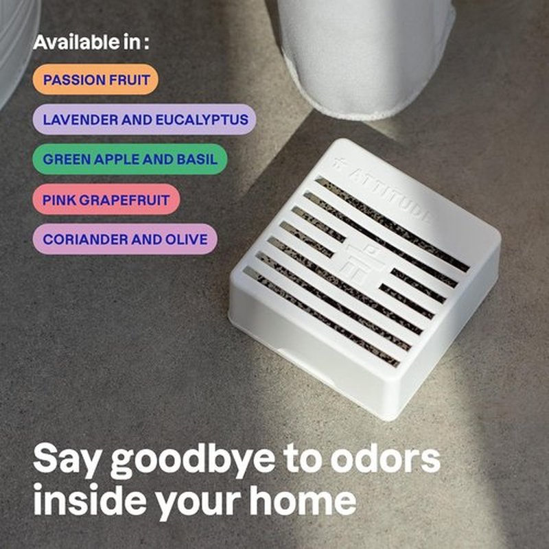 ATTITUDE Odor Eliminator - Plant-Based Air Purifier with Activated Carbon | Lavender & Eucalyptus, 8 Oz