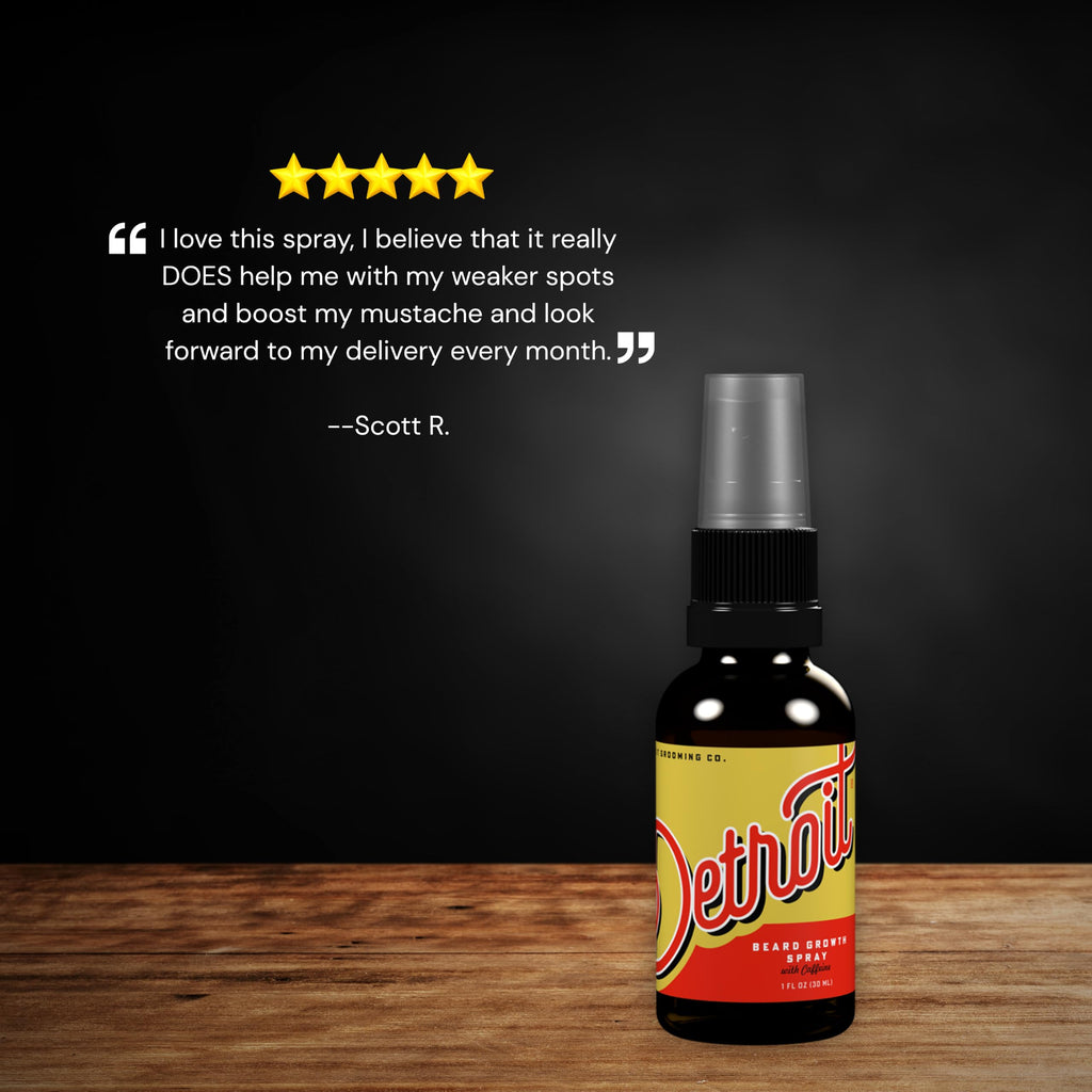 Detroit Grooming Co. Beard Growth Spray | Thickening Beard Care | 3 Pack