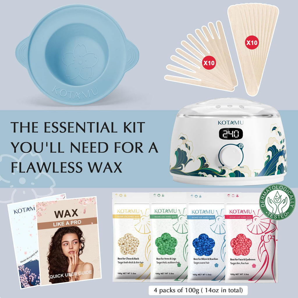 KOTAMU Waxing Kit for Women & Men, Digital Wax Warmer for Hair Removal