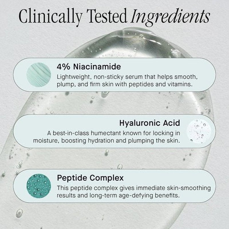 Brandefy Niacinamide Serum - Hydrating & Plumping with Peptides & Hyaluronic Acid | 1oz Made in the USA