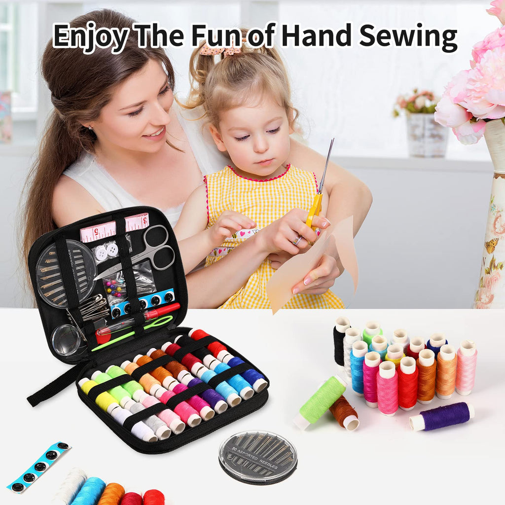 Sewing Kit Basic,Marcoon Needle and Thread Kit with Sewing Supplies and Accessories for Adults,Beginner,Home,Travel,Emergency Including Scissors,Measure Tape,Needle Threader and More