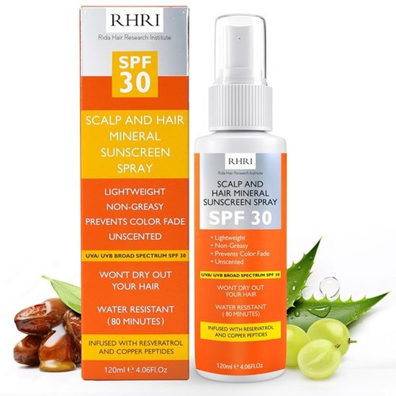 Premium SPF 30 Hair Sunscreen Spray - Non-Greasy UV Protection & Heat Defense | Prevents Color Fade & Dryness | 4 oz